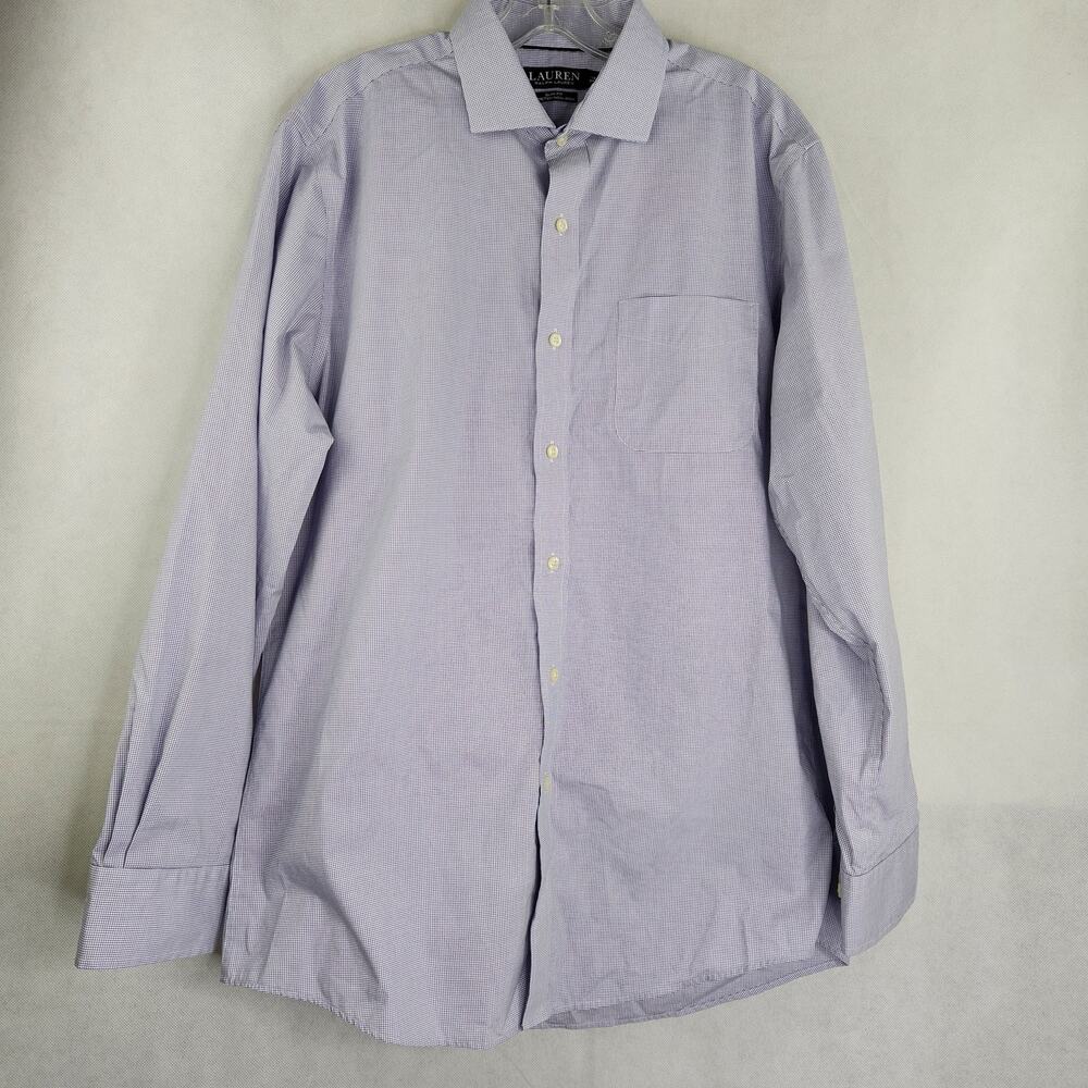 Ralph Lauren Black Label Dress Shirt Mens 16.5 34/35 Slim Fit Button Up Check